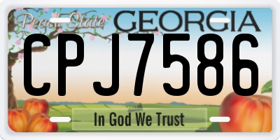 GA license plate CPJ7586