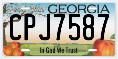 GA license plate CPJ7587