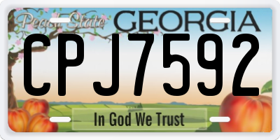 GA license plate CPJ7592