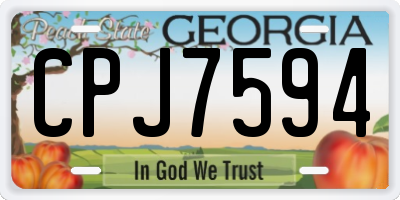 GA license plate CPJ7594