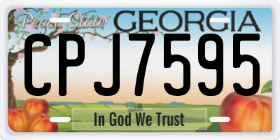 GA license plate CPJ7595