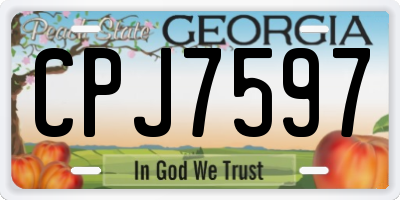 GA license plate CPJ7597