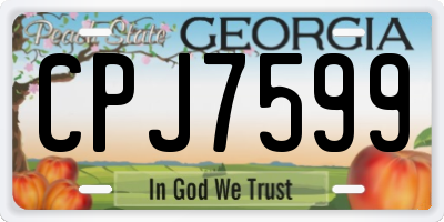 GA license plate CPJ7599