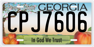 GA license plate CPJ7606