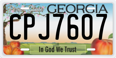GA license plate CPJ7607