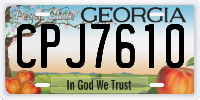 GA license plate CPJ7610