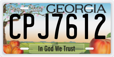 GA license plate CPJ7612