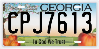 GA license plate CPJ7613