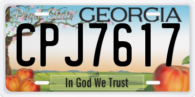 GA license plate CPJ7617