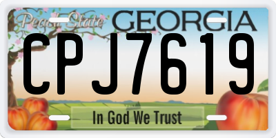 GA license plate CPJ7619