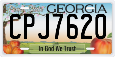 GA license plate CPJ7620