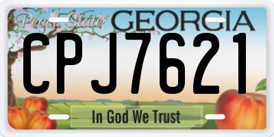 GA license plate CPJ7621
