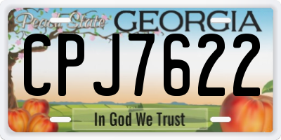 GA license plate CPJ7622