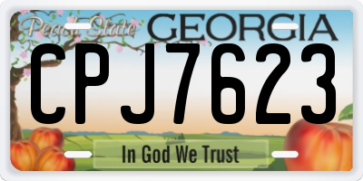 GA license plate CPJ7623