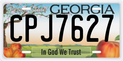 GA license plate CPJ7627