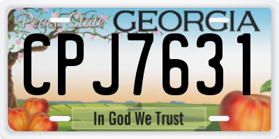 GA license plate CPJ7631