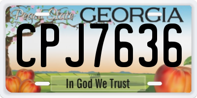 GA license plate CPJ7636