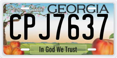 GA license plate CPJ7637
