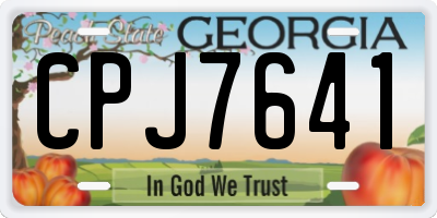 GA license plate CPJ7641