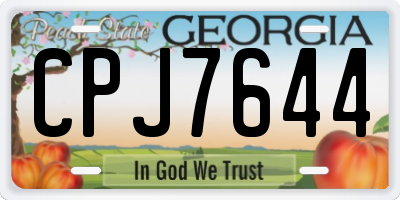 GA license plate CPJ7644