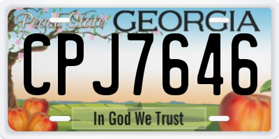 GA license plate CPJ7646