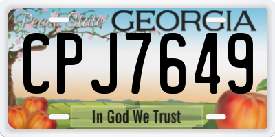 GA license plate CPJ7649