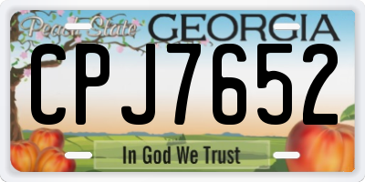 GA license plate CPJ7652