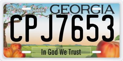 GA license plate CPJ7653