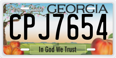 GA license plate CPJ7654