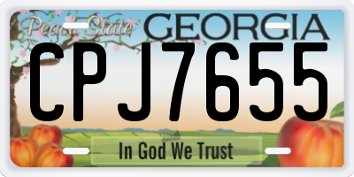 GA license plate CPJ7655