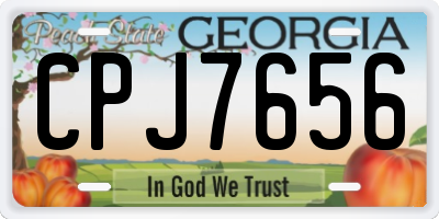 GA license plate CPJ7656