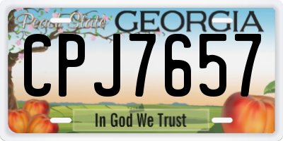 GA license plate CPJ7657