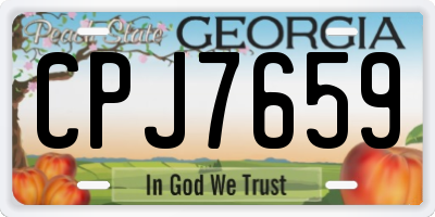 GA license plate CPJ7659