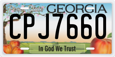 GA license plate CPJ7660