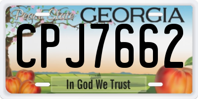 GA license plate CPJ7662