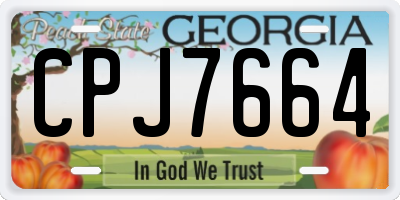 GA license plate CPJ7664