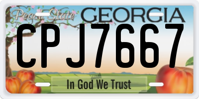 GA license plate CPJ7667