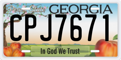 GA license plate CPJ7671