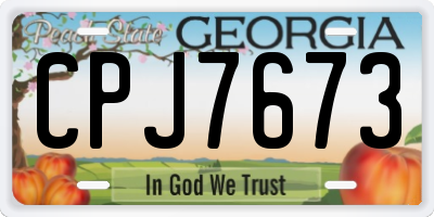 GA license plate CPJ7673