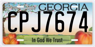 GA license plate CPJ7674