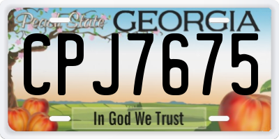 GA license plate CPJ7675