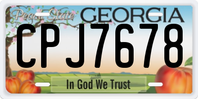 GA license plate CPJ7678