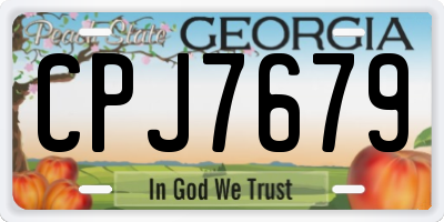 GA license plate CPJ7679