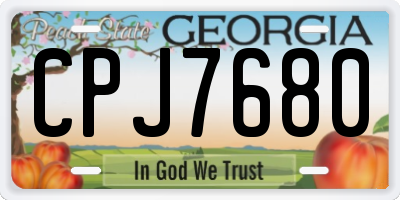 GA license plate CPJ7680
