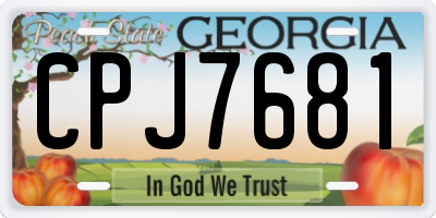 GA license plate CPJ7681