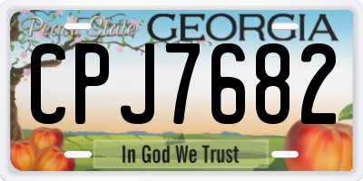 GA license plate CPJ7682