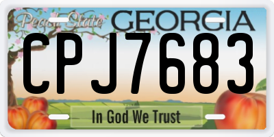 GA license plate CPJ7683