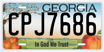 GA license plate CPJ7686