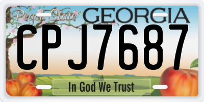 GA license plate CPJ7687