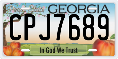 GA license plate CPJ7689